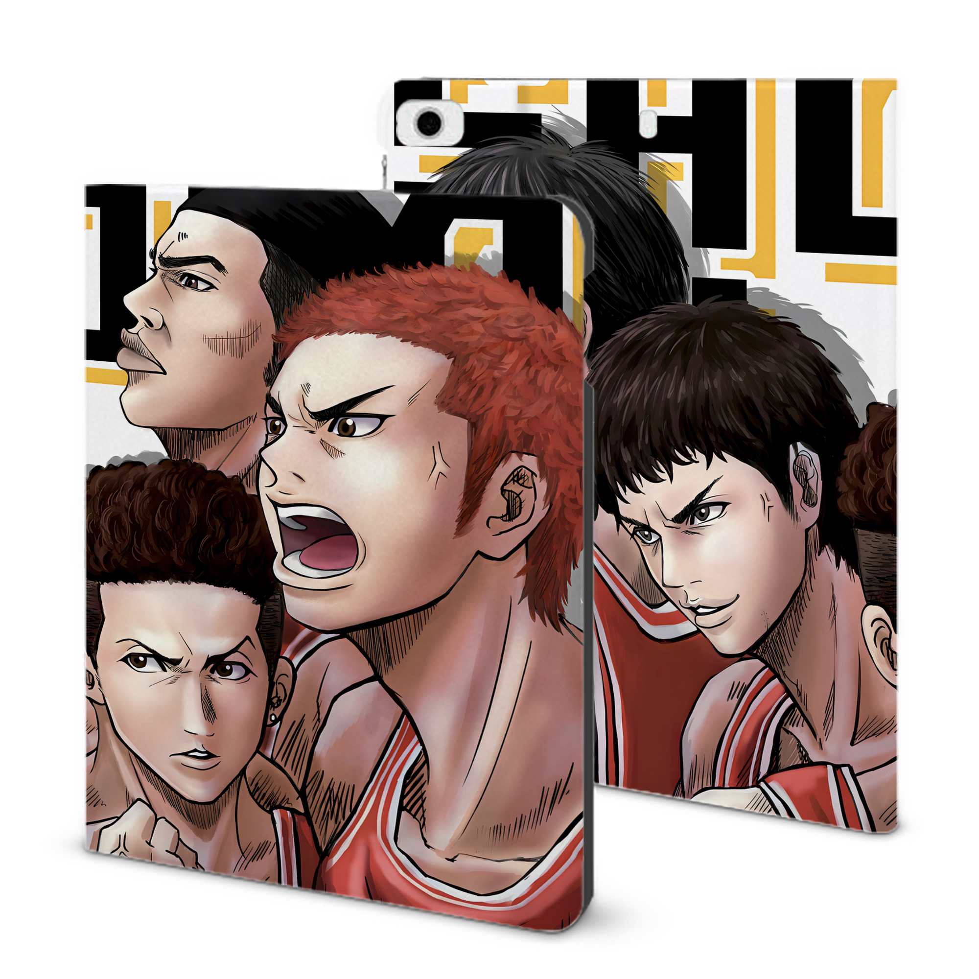 （画像用） SLAM DUNK／スラムダンク IPad ケース ブック型 PUレザー TPU 耐衝撃 軽量 薄型 ペン収納なし 全面保護 IPad 各モデル対応